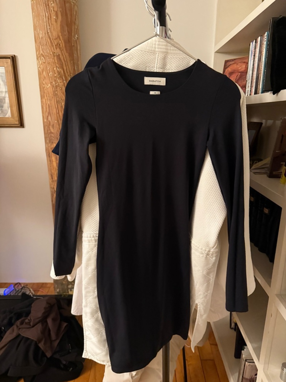 Babaton Navy Long Sleeve Dress - Minimal Sheath